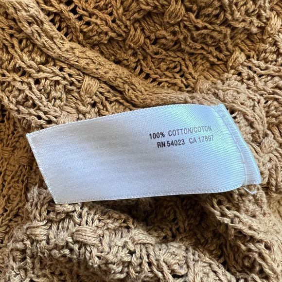 OLD NAVY Tan Loose Knit Short Sleeve Scoop Neck Short Fit Pullover Sweater M - Picture 8 of 8
